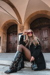 Dámské kozačky s ohrnutým lemem D8262 Sarisse černé - Sweet Shoes 36