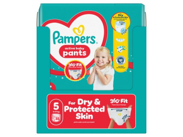 Pampers Active Baby Pants, vel.5, 32 ks