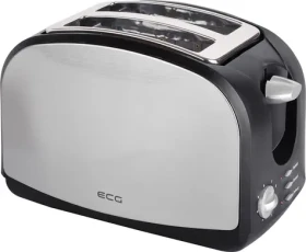 ECG ST 968 stříbrný / topinkovač / 900 W / 2 topinky / 8 stupňů opekání / rozpékání (340810074958)