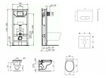 IDEAL STANDARD - ProSys Set předstěnové instalace, klozetu a sedátka Eurovit, tlačítka Oleas M1, Rimless, SoftClose, chrom mat ProSys120M SP53