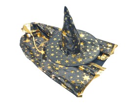 Čarodějnický plášť a klobouk - set Čarodějnický plášť a klobouk - set