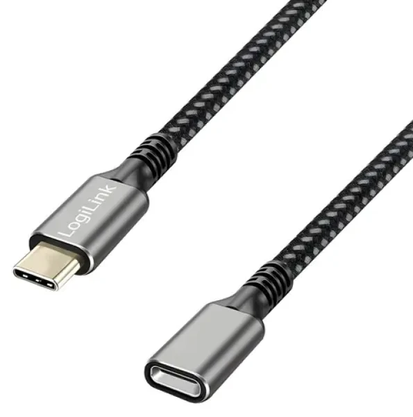 Kabel USB-C (M) - USB-C (F) černá / Kabel / USB 3.2 Gen 2 / 10 Gbit/s / PD / 1 m (CUA0108)