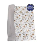 Bomimi HRACÍ deka 120x120, bavlna, oboustranná lesní zvířátka, béžová (BO2302BEI010)