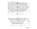 POLYSAN - VIVA D nástěnná akrylátová vana 175x80x47cm, bílá 89119