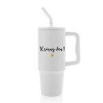 KRÁSNÝ DEN - bílý cestovní termohrnek 900 ml