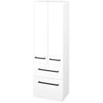 Dřevojas - Vysoká skříň DOS SVD2Z2 50 - M01 Bílá mat / Úchytka T06 / M01 Bílá mat 209469H