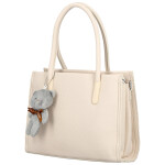 Módní dámská koženková kabelka do ruky Armin, krémová