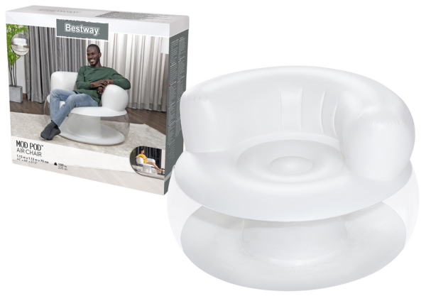 Mamido Nafukovací křeslo 112 x 112 x 70 cm Bestway 75138 bílé
