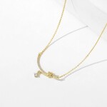 Stříbrný náhrdelník se zirkony Yolanda Gold - stříbro 925/1000, Zlatá 41 cm + 5 cm (prodloužení)