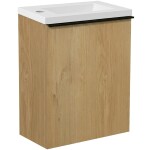 CERANO - Umyvadlová skříňka pro WC Zola - dub medový + umyvadlo z lit. mramoru - bílá matná - 40x55x23,5 CER-999987