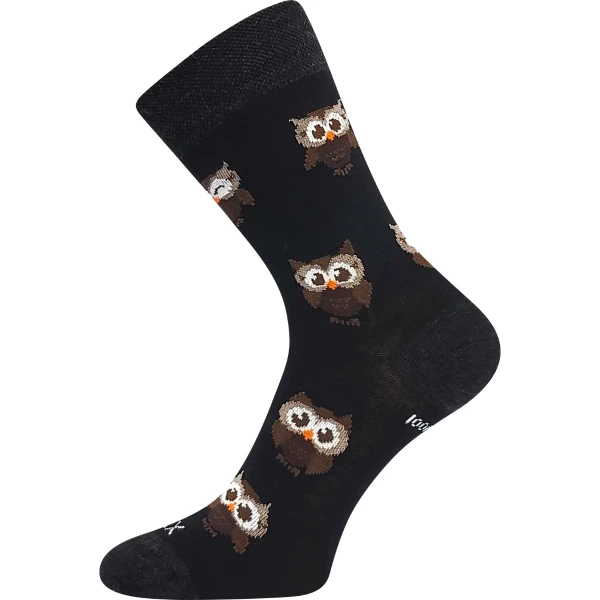 VOXX Ponožky dámské slabé z merino BUBO s ionty stříbra ČERNÉ 35-38 120427