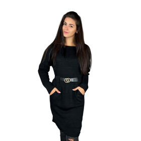 HOSH Pletené šaty ELLIS s páskem Barva: Černá