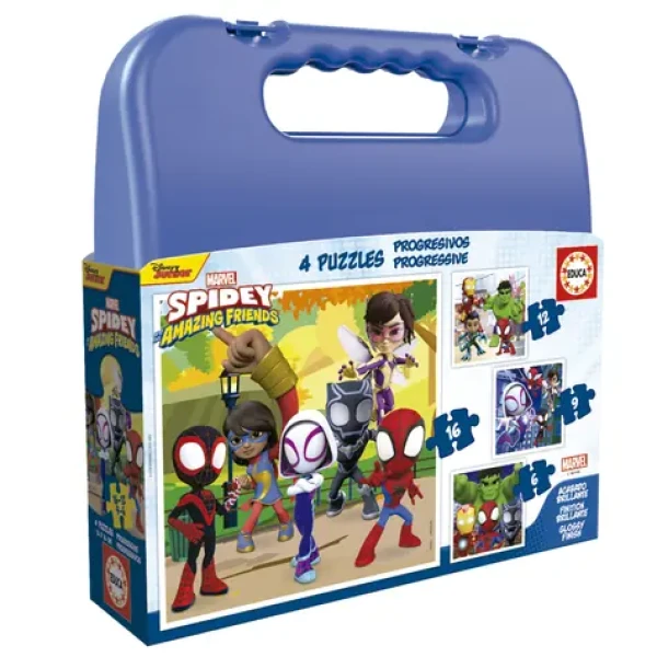 EDUCA Puzzle v kufříku Spidey a jeho úžasní přátelé 4v1
