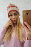 Dámská čepice Kinga K297 beige+mocca+red UNI