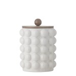 Bloomingville Keramická dóza Madge White 1300 ml, bílá barva, keramika
