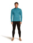 Pánské merino tričko s dlouhým rukávem ICEBREAKER Mens 200 Oasis LS Half Zip, Topaz velikost: L