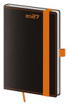 Týdenní diář 2027 Helma kapesní Black Orange s poutkem
