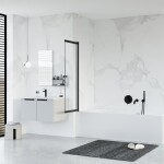 HOPA - Vanová zástěna EASY SLIDE BLACK NEW - Barva rámu - Černá matná, Rozměr A - 100, Rozměr C - 150, Směr zavírání - Univerzální Levé / Pravé, Výplň - Čiré bezpečnostní sklo - 5 mm BCEASL100BCN