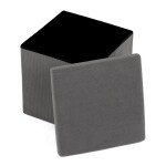 Taburet s úložným prostorem, šedá manšestrová látka