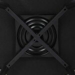 Židle jídelní, krémová látka, 360° otočný mechanismus, černý matný lak, kovové nohy