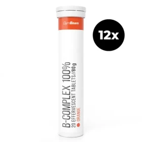 B-Komplex 100 % šumivý - GymBeam (pomeranč, 12 x 20 tab) (69649-4-12x20tab-pomaranč)