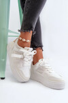 Dámské tenisky na platformě vyrobené eko kůže, bílá moun