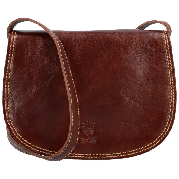 Stylová dámská kožená crossbody kabelka Sajmon, hnědá