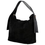 Módní dámská kožená kabelka na rameno Beatrix, černá