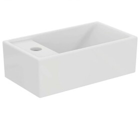 IDEAL STANDARD - Tempo Umývátko 37x21 cm, bez přepadu, 1 otvor pro baterii vlevo, bílá E211301