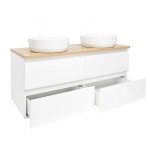 Koupelnová skříňka s umyvadlem SAT B-Way 119x50x45 cm bílá lesk BWAY2120WDOAKU2 BWAY2120WDOAKU2