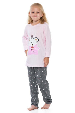 Dívčí pyžamo Winter růžové medvídkem růžová