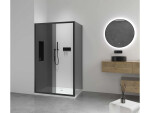 CERANO - Sprchový kout Varone LINE L/P - 6 mm - černá matná, grafitové sklo - 140x100x195 - posuvný CER-8050BD7227