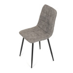Židle jídelní, šedá látka cowboy, nohy černý kov