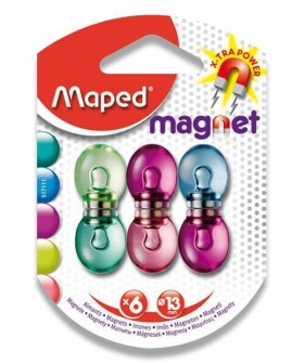 Silné magnety Maped - průměr 13 mm - mix barev, 6 ks
