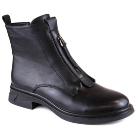 Filippo PAW494 černé zateplené boty na podpatku se zapínáním na zip