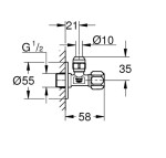 GROHE - Universal Rohový ventil, chrom 22029000