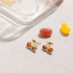 ELENYS Cherry – pozlacené náušnice 18K žluté zlato