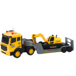 Mamido Nákladní vůz s bagrem Caterpillar otočný o 360° 1:16 žlutý