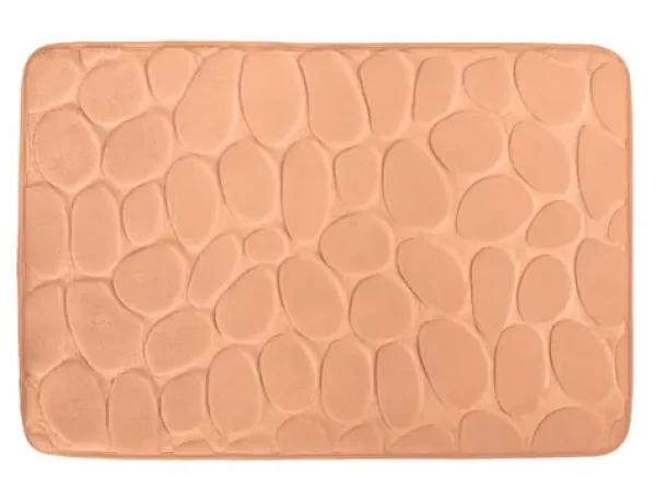 MSV PEBBLES koupelnová předložka 40 x 60 cm broskvová / Polyester, PU pěna / Protiskluzová