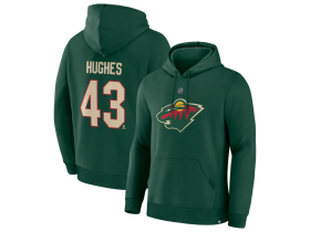 Fanatics Mikina Quinn Hughes #43 Minnesota Wild NHL Authentic Stack Name & Number Velikost: 3XL