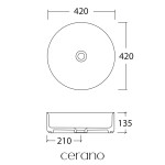 CERANO - Umyvadlo keramické Marcello - na desku - bílá lesklá - Ø 42 CER-417194
