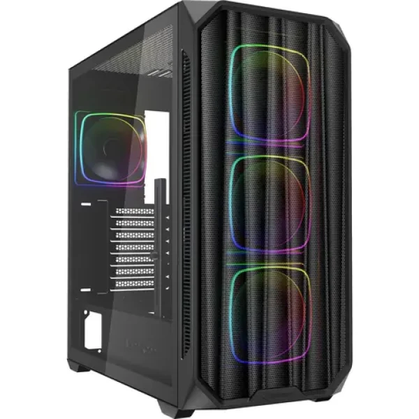 Sharkoon AK5M RGB černá / ATX / 2x USB 3.2 / 1x USB-C / 4x 120mm / bez zdroje / průhledná bočnice (4044951041671)