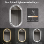 CERANO - Koupelnové LED zrcadlo Alto, kovový rám - černá matná - 55x100 CER-NT8144G-55X100