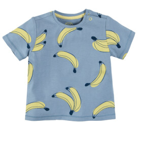 Tričko s krátkým rukávem a potiskem banánů- modré - 62 BLUE