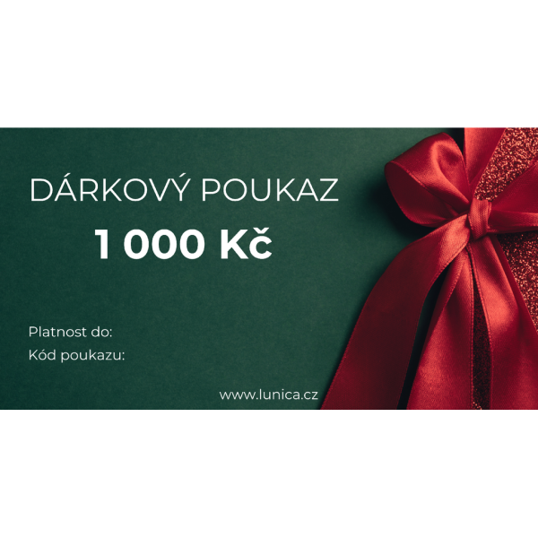 LUNICA Vánoční elektronický dárkový poukaz Hodnota: 500 Kč