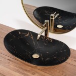 REA - Umyvadlo na desku Royal In Black Marble Gold REA-U8008