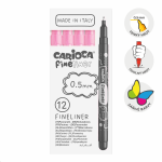 Carioca Fineliner, 0,5 mm, krabička, 12 ks, lososový