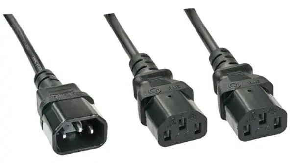Lindy C14 - 2x C13 černá / Napájecí kabel / 1 m (30363)