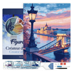 Diamantové malování - Budapešť Za Soumraku 40x50cm na rámu