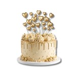 Dortisimo Zápich do dortu Srdíčka zlatá různé velikosti (20 ks)